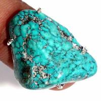 Tqa 487b bague chevaliere t56 8gr 20x25mm turquoise ethnique tibetaine vente bijou argent 925