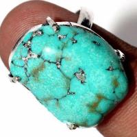 Tqa 488c bague chevaliere t54 5gr 20x15mm turquoise ethnique tibet vente bijou argent 925