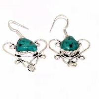 Tqa 495c collier boucles oreilles 36gr 20x15mm turquoise achat vente bijou tibet argent 925