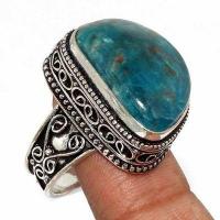 Tqa 517b bague chevaliere t58 12gr 15x20mm turquoise verte ethnique vente bijou argent 925