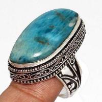 Tqa 519b bague chevaliere t59 13gr 15x30mm turquoise verte tibetaine vente bijou argent 925