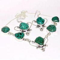 Tqa 520a collier boucles oreilles 41gr 20x15mm turquoise achat vente bijou tibet argent 925