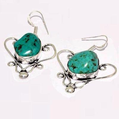 Tqa 520c collier boucles oreilles 41gr 20x15mm turquoise achat vente bijou tibet argent 925