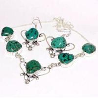 Tqa 520d collier boucles oreilles 41gr 20x15mm turquoise achat vente bijou tibet argent 925