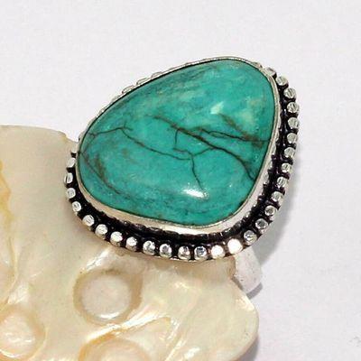 Tqa 532a bague chevaliere t59 8gr 20x25mm turquoise ethnique tibetaine vente bijou argent 925