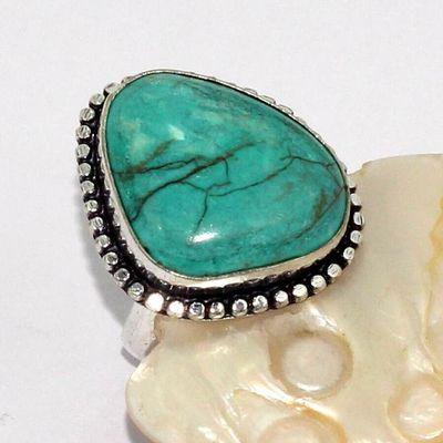 Tqa 532b bague chevaliere t59 8gr 20x25mm turquoise ethnique tibetaine vente bijou argent 925
