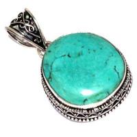 Tqa 593a pendentif pendant 50mm 14gr 20x25mm turquoise vente bijou ethnique tibet argent 925