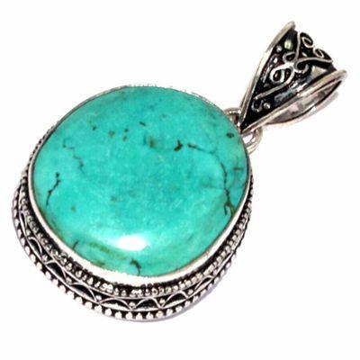 Tqa 593b pendentif pendant 50mm 14gr 20x25mm turquoise vente bijou ethnique tibet argent 925
