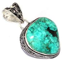 Tqa 598a pendentif pendant 50mm 13gr 25x20mm turquoise vente bijou ethnique tibet argent 925