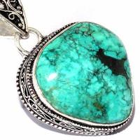 Tqa 598c pendentif pendant 50mm 13gr 25x20mm turquoise vente bijou ethnique tibet argent 925