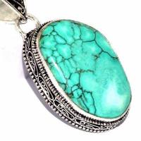 Tqa 600c pendentif pendant 50mm 14gr 20x35mm turquoise vente bijou ethnique tibet argent 925