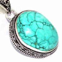 Tqa 603c pendentif pendant 50mm 16gr 25x30mm turquoise vente bijou ethnique tibet argent 925