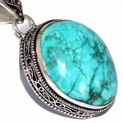 Tqa 604c pendentif pendant 50mm 15gr 25x30mm turquoise vente bijou ethnique tibet argent 925