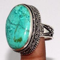 Tqa 609b bague chevaliere t59 13gr 20x30mm turquoise ethnique tibet achat vente bijou argent 925