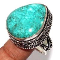 Tqa 611a bague chevaliere t60 14gr 25x28mm turquoise ethnique tibet achat vente bijou argent 925