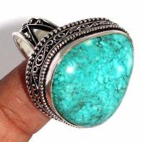 Tqa 611c bague chevaliere t60 14gr 25x28mm turquoise ethnique tibet achat vente bijou argent 925