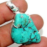 Tqa 623a pendentif pendant 50mm 15gr 25x35mm turquoise vente bijou ethnique argent 925