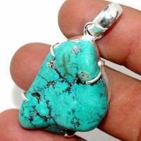 Tqa 623b pendentif pendant 50mm 15gr 25x35mm turquoise vente bijou ethnique argent 925