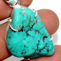 Tqa 623c pendentif pendant 50mm 15gr 25x35mm turquoise vente bijou ethnique argent 925