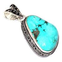 Tqa 625a pendentif pendant 50mm 17gr 25x35mm turquoise vente bijou ethnique argent 925