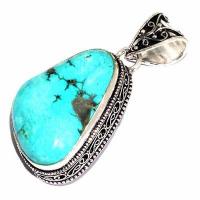 Tqa 625b pendentif pendant 50mm 17gr 25x35mm turquoise vente bijou ethnique argent 925