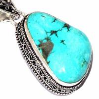 Tqa 625c pendentif pendant 50mm 17gr 25x35mm turquoise vente bijou ethnique argent 925