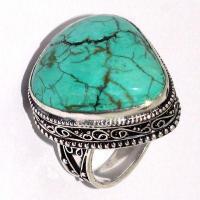 Tqa 630c bague chevaliere t60 14gr 25x25mm turquoise ethnique tibet achat vente bijou argent 925