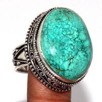 Tqa 632a bague chevaliere t60 13gr 20x25mm turquoise ethnique tibet achat vente bijou argent 925