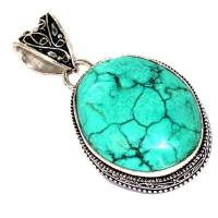 Tqa 635a pendentif pendant 50mm 15gr 25x30mm turquoise vente bijou ethnique argent 925