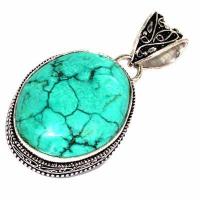 Tqa 635b pendentif pendant 50mm 15gr 25x30mm turquoise vente bijou ethnique argent 925