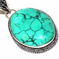 Tqa 635c pendentif pendant 50mm 15gr 25x30mm turquoise vente bijou ethnique argent 925