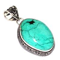 Tqa 637a pendentif pendant 50mm 18gr 25x35mm turquoise vente bijou ethnique argent 926