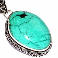 Tqa 637c pendentif pendant 50mm 18gr 25x35mm turquoise vente bijou ethnique argent 925