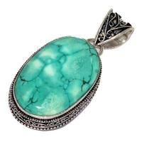 Tqa 638a pendentif pendant 50mm 16gr 20x35mm turquoise vente bijou ethnique argent 925