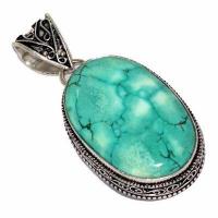 Tqa 638b pendentif pendant 50mm 16gr 20x35mm turquoise vente bijou ethnique argent 925