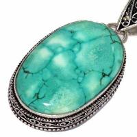 Tqa 638c pendentif pendant 50mm 16gr 20x35mm turquoise vente bijou ethnique argent 925