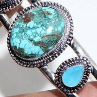 Tqa 753c bracelet torque 25gr turquoise onyx 20x25 ethnique gothique steampunk argent 925