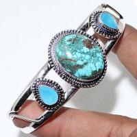 Tqa 753d bracelet torque 25gr turquoise onyx 20x25 ethnique gothique steampunk argent 925