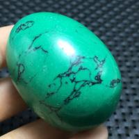 Tqp 064a oeuf turquoise verte tibet tibetaine 66gr 47x34mm pierres polies achat vente