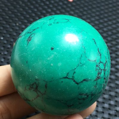 Tqp 066c sphere turquoise verte boule tibet tibetaine 127gr 48mm pierres polies achat vente