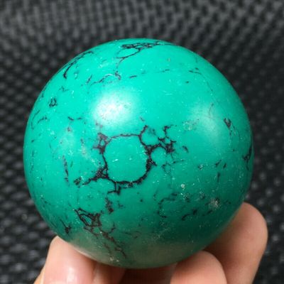 Tqp 069b sphere turquoise verte boule tibet tibetaine 122gr 45mm pierres gemmes lithotherapie achat vente