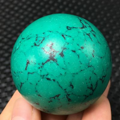 Tqp 069c sphere turquoise verte boule tibet tibetaine 122gr 45mm pierres gemmes lithotherapie achat vente
