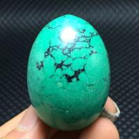 Tqp 075a turquoise oeuf verte tibet tibetaine 66gr 47x34mm pierre gemme lithotherapie reiki achat vente 1