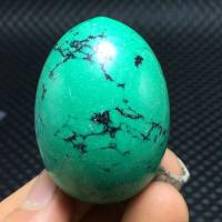 Tqp 075b turquoise oeuf verte tibet tibetaine 66gr 47x34mm pierre gemme lithotherapie reiki achat vente 1