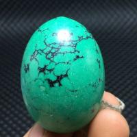 Tqp 075c turquoise oeuf verte tibet tibetaine 66gr 47x34mm pierre gemme lithotherapie reiki achat vente 1