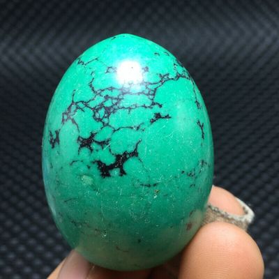 Tqp 075c turquoise oeuf verte tibet tibetaine 66gr 47x34mm pierre gemme lithotherapie reiki achat vente