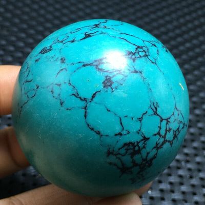 Tqp 082b turquoise sphere boule verte tibet tibetaine 135gr 49mm pierre gemme lithotherapie reiki