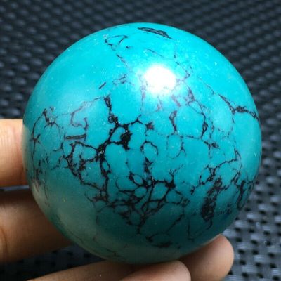 Tqp 082d turquoise sphere boule verte tibet tibetaine 135gr 49mm pierre gemme lithotherapie reiki