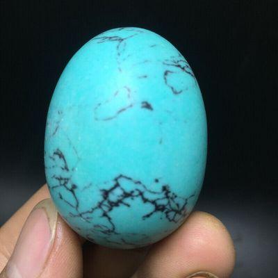 Tqp 102b turquoise oeuf verte tibet tibetaine 70gr 47x35mm pierre gemme lithotherapie reiki achat vente