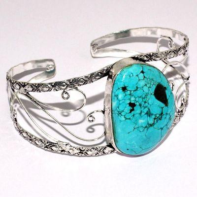 Tqt 013d bracelet torque turquoise 32gr 30x40mm argent ethnique achat vente bijoux 1 1